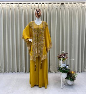 Salwar Kameez Moderno Bordado en Amarillo Mostaza, Diseño Indo-Occidental para Fiestas, de Secado Rápido para Todas las Temporadas - Product Image 6