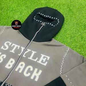 Sweat à capuche 100% coton personnalisé de haute qualité avec strass et motif de détresse décontracté hiver tricoté Service OEM disponible - Product Image 6