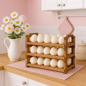 SUPPORT PORTE OEUFS EN BOIS DE HAUTE QUALITÉ POUR LA CUISINE DE LA FERME et l'utilisation du marché Ustensiles de cuisine Plateau à œufs pour Keed Egg Safe - Product Image 3