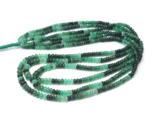 Perles en forme de rondelle lisse ombré émeraude perles de pierres précieuses émeraude naturelle 2X3MM longueur est 14''Inches perles de fabrication de bijoux - Product Image 5