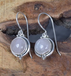 Quartz Rose Rose Naturel Octobre Pierre De Naissance 925 Sterling Silver Gemstone Boucles D'oreilles Bijoux Faits À La Main Cadeau Pour Ses Boucles D'oreilles En Pierre - Product Image 4