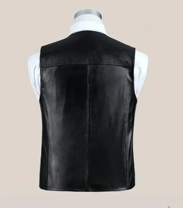 Classic Design for Customized Product Genuine Leather <b>Vest</b> <b>Denim</b> Leather <b>Vest</b> Comfortable Custom Made Leather <b>Vest</b> Handmade - Product Image 3