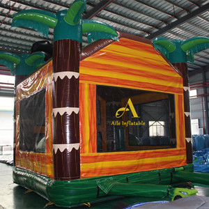 Jurassic khủng long rừng công viên ly kỳ <span class=keywords><strong>Inflatable</strong></span> Bouncer thú vị PVC Trampoline Nhà trượt lâu đài đồ chơi bao gồm quạt gió - Product Image 4