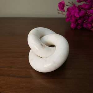 Best Price Wholesale High Quality Pure White Marble Chain Stone <b>Crafts</b> for Home Decor for <b>Desk</b> Decor Room Decor Beautiful Piece - Product Image 1