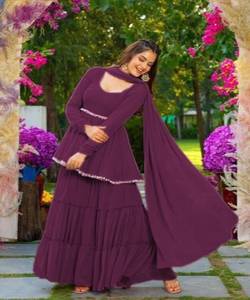 Sharara Estampada con Kurta Adornada y Dupatta Ligera, Ideal para Cualquier Ocasión - Product Image 1