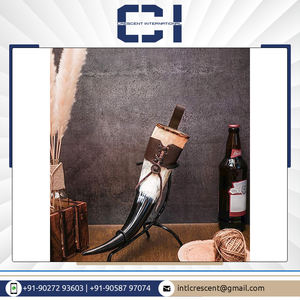 Support de corne à boire Viking Antique de haute qualité sculpté à la main en verre naturel Technique polie marché de la fiabilité artisanat naturel - Product Image 2