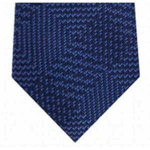 Corbata de Seda Azul para Hombre Michael Kors, Talla Regular, Diseño Geométrico Texturizado con Parches - Product Image 3