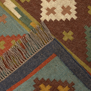 Alfombra de Yute y Lana Personalizada, Alfombra Kilim Tejida a Mano, Alfombra de Fibra Natural Bordada Multicolor para Hogar, Hotel, Venta al por Mayor - Product Image 2