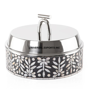 <b>Set</b> of Two Stainless Steel Hotpots & Handmade Casserole Luxury New Metal Food Warmer Excellent Quality Classic Design - Product Image 6