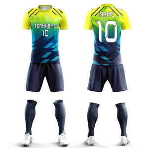 Gran oferta, uniforme de fútbol de manga corta para niños, uniforme de fútbol, uniforme de fútbol impreso por sublimación de alta calidad para hombre - Product Image 2