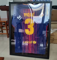 Haute qualité bricolage bois cadre affichage ombre boîte mural 3D verre clair étui pour Baseball Jersey acrylique support