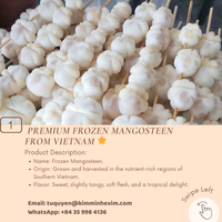Premium LQF Diepvries Mangosteen Vietnam Hele Vruchten Zoete Smaak Vacuüm Verpakt Groothandel Leverancier KMI Merk 24 Maanden Houdbaarheid