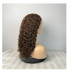 Professionnel Haute Performance Brun Clair Français Jerry Curl Brésilien Vierge Perruques De Cheveux Humains De Luxe Tresses Sans Colle Vague Profonde - Product Image 3