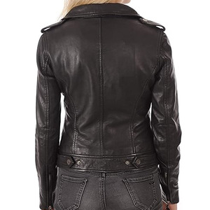 Chaqueta de Cuero para Mujer de Primera Calidad, Longitud Regular, Piel de Oveja, Acolchada, Tejida, Transpirable, Ecológica y Ligera - Product Image 6