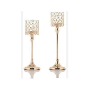 Juego de portavelas de cristal de Metal plateado de Calidad única, tamaño personalizado de lujo, decoración para sala de estar de boda india, vidrio hecho - Product Image 4