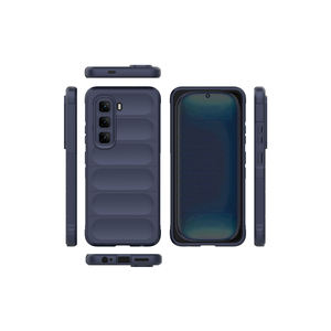 Coque Infinix Hot 50 4G en silicone souple ethnique avec design de surface arrière creuse bleu foncé - Protection pour téléphone portable A53 - Product Image 3