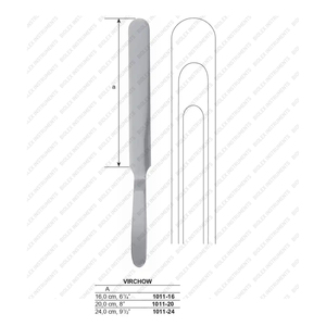 Lame de couteau cérébral VIRCHOW en acier inoxydable, taille 160 mm, 30 cm, fabricant et exportateur d'instruments chirurgicaux - Product Image 1
