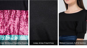 Pull à paillettes polaire surdimensionné brillant pour femmes sweat-shirt patchwork pull à paillettes décontracté ample pull à capuche personnalisé - Product Image 2