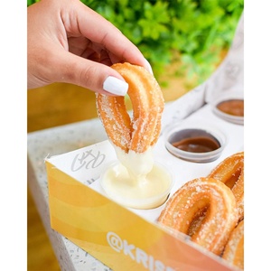 Custom Logo Designs Churros <strong>Box</strong> <strong>Packaging</strong> with Dip Cup, Food Grade Cardboard Snack Churros <strong>Packaging</strong> Candy <strong>Cake</strong> <strong>Box</strong> - Product Image 2