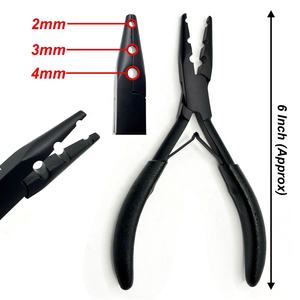 Pinzas Profesionales de Acero Inoxidable de 6 Pulgadas para Extensiones de Cabello, Herramienta de Engarzado de Micro Anillos de 2mm, 3mm, 4mm y Nano Beads para Cabello - Product Image 1