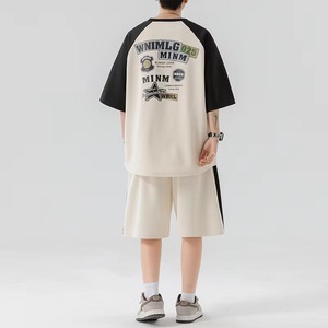 Buy New Selling <b>Short</b> Sleeved <b>Shorts</b> Set for Men's Summer Ice Silk <b>Cool</b> T-shirt Teenager Casual Sports Two-piece Outfit - Product Image 4