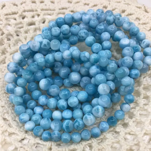 สร้อยข้อมือลูกปัดลาริมาร์ธรรมชาติแบบยืดได้ชาร์จไฟได้ - Product Image 4
