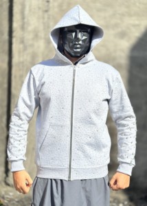 Sweat à capuche unisexe en coton avec fermeture éclair, détail en strass, design personnalisé avec cristaux scintillants, épaules tombantes, sweat à capuche streetwear uni, fabricant - Product Image 1