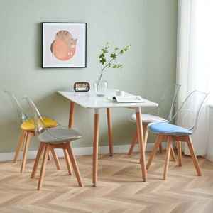 Table à manger moderne simple en bois massif, emballée pour la livraison à domicile, chambre, bureau, appartements, hôtels, écoles - Product Image 3
