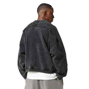 เสื้อฮู้ดแบบมีฮู้ดสำหรับผู้ชายเสื้อมีฮู้ดแบบมีรอยขาดเปิดไหล่ทำจากผ้าฝ้ายซักได้โลโก้ออกแบบได้ตามต้องการ - Product Image 3