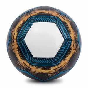 Blue Foldable Soccer Ball Rubber Bladder Machine Stitched Thermal Bonded Leather Lightweight Outdoor Toy Gift for Boys' Games - Product Image 1