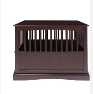 Recién llegado: Jaula grande de madera para mascotas, casa para perros, mesa auxiliar, mesita de noche, color espresso - Product Image 1