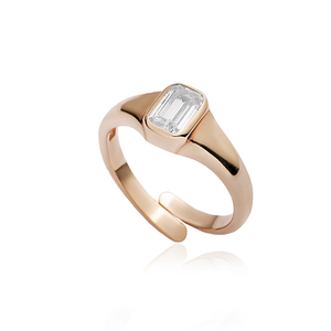 Rectángulo corte CZ piedra anillo ajustable plata turca mujeres venta al por mayor 925 joyería de plata esterlina - Product Image 6