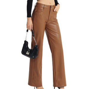 Precio al por mayor pantalones de cuero de las mujeres de alta calidad OEM ODM servicio disponible pantalones de cuero de las mujeres para los adultos - Product Image 3