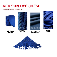Bleu acide 7 de haute qualité C.I. Colorant acide 42080 CAS 3486-30-4 Emballage personnalisé Utilisation dans les industries textiles et du cuir Marque RED SUN 25