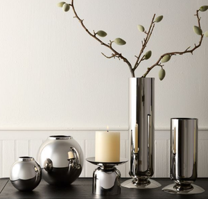 Jarrones modernos acabados en plata Decoración para el hogar e Interior Florero Hoteles y restaurantes Maceta - Product Image 4