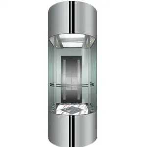 Dairesel gözlem Modern konut yolcu asansörü panoramik cam asansör