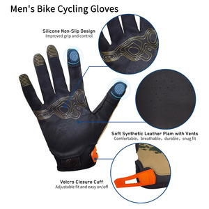 Guantes de bicicleta Hombres Mujeres Guantes de ciclismo Acolchado Dedo completo Transpirable Montaña Material de poliéster Venta al por mayor Bike Racing - Product Image 2