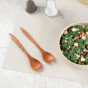 Herramientas para servir ensalada de coco utensilio de servidor de comida de madera de coco natural para mezclar y comer verduras - Product Image 4