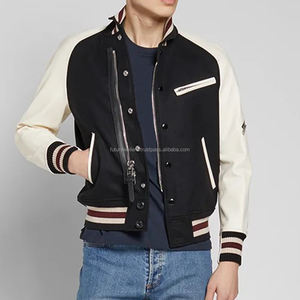 Chaquetas universitarias de béisbol para hombre de talla grande, venta al por mayor, chaquetas con letras en blanco, chaqueta de retazos con letras lisas y logotipo personalizado para hombre - Product Image 2