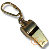 Sifflet Nautique Vintage en Laiton Massif, Petit Porte-clés Doré Léger, Style Bénédiction, Art & Objets de Collection