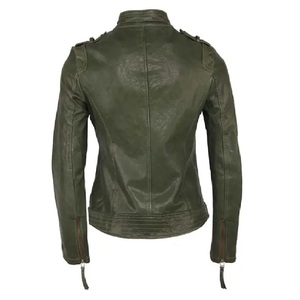 Women's Genuine <b>Sheepskin</b> Leather <b>Jacket</b> Denim Fashion Windbreak <b>Jacket</b> for Adults - Product Image 2