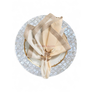 <b>Grey</b> Mother of Pearl <b>Placemats</b> Inspired by Coastal Living for Relaxed Dining Style from Vietnam - Product Image 2