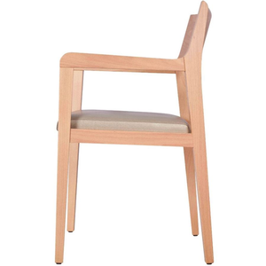 Chaise de salle à manger en bois simple avec siège rembourré - Product Image 6