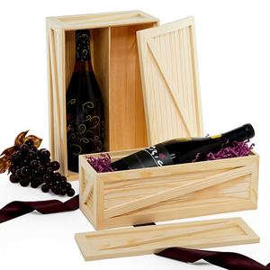 Walnut Wood Wine Crate with Lid Rectangle Eco-Friendly Wooden <b>Gift</b> <b>Box</b> for Whisky Glasses <b>Coffee</b> Laser Printed - Product Image 1