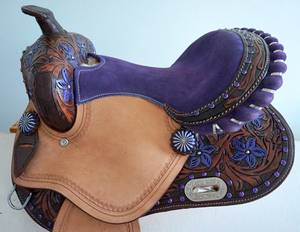 Selle de cheval de course à barils de style western, confortable, de haute qualité, en cuir, élégante, pour l'équitation, design personnalisable - Product Image 3