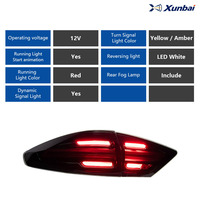 Feux arrière LED XUNBAI Plug & Play avec lentille rouge pour Mondeo MK5 2013-2016 Garantie 1 an