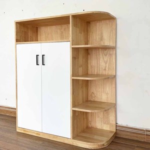 Meuble de salon moderne KG68064, armoire à chaussures en bois naturel avec étagères décoratives intégrées, montage facile, design durable - Product Image 4