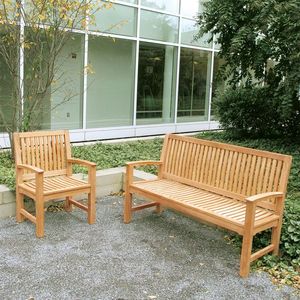 Fauteuil Gavi en teck massif de haute qualité avec finition naturelle pour l'extérieur ou l'intérieur - Product Image 3