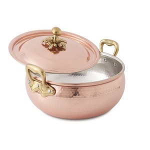 Marmite en cuivre faite à la main avec couvercle et bouton design ustensiles de cuisine marmite pour accessoires de cuisine - Product Image 5