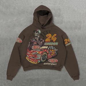 Y2k Winter Clothing for Women Oversize Streetwear Vintage washed Hoodie Custom <b>Screen</b> <b>Printing</b> Heavyweight Cotton Fleece Hoodie - Product Image 3